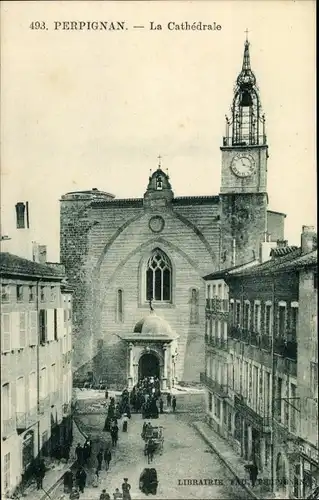 Ak Perpignan Pyrénées Orientales, La Cathedrale