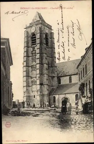 Ak Domart en Ponthieu Somme, Clocher