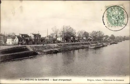 Ak Villeneuve La Garenne Hauts de Seine, Quai d'Argenteuil