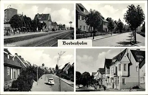 Ak Bordesholm in Holstein, Siedlung, Bahnhof, Bahnhofstraße