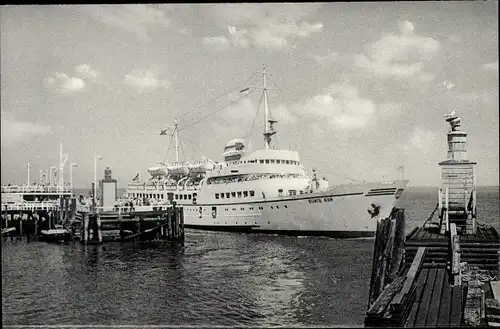 Ak Nordseebad Cuxhaven, Seebäderschiff Bunte Kuh an der Alten Liebe