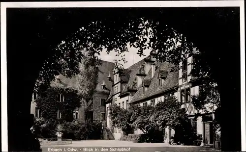 Ak Erbach im Odenwald Hessen, Schlosshof