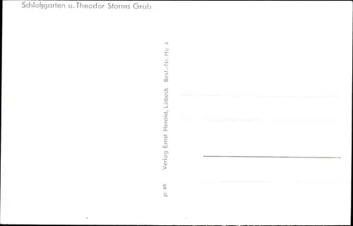 Ak Husum in Nordfriesland, Schlossgarten, Theodor Storms Grab