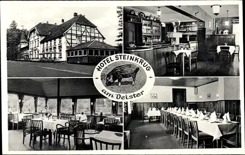 Ak Bennigsen Springe am Deister, Hotel Steinkrug am Deister, Aussen- und Innenansichten