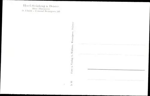 Ak Bennigsen Springe am Deister, Hotel Steinkrug am Deister, Aussen- und Innenansichten