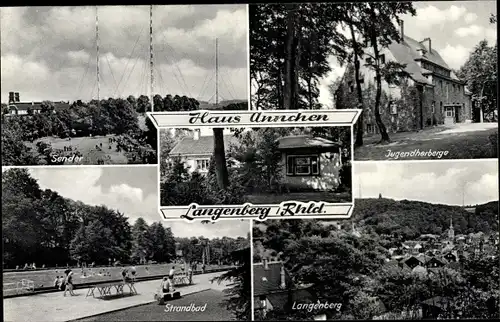 Ak Langenberg Velbert im Rheinland, Haus Annchen, Strandbad, Jugendherberge, Sender