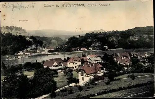 Ak Rathen an der Elbe Sächsische Schweiz, Ober und Niederrathen, Burgruine