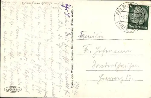 Ak Bad Blankenburg in Thüringen, Burgruine Greifenstein