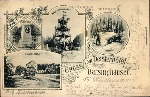 Ak Barsinghausen am Deister, Deisterhotel, Aussichtsturm, Denkmal