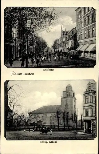 Ak Neumünster in Holstein, Kuhberg, evangelische Kirche