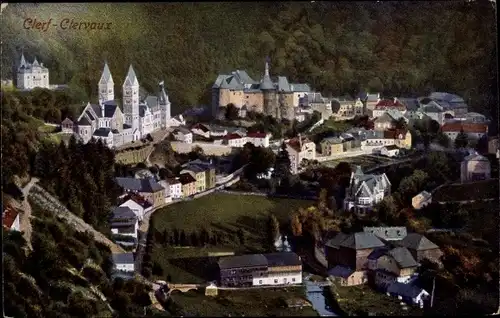 Ak Clervaux Clerf Luxembourg, Blick auf den Ort