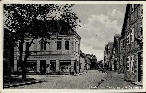 Ak Gehrden bei Hannover, Marktplatz, Dammstraße, Geschäft F. O. Engeler
