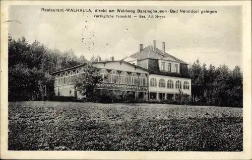 Ak Barsinghausen am Deister, Waldweg nach Bad Nenndorf, Restaurant Walhalla