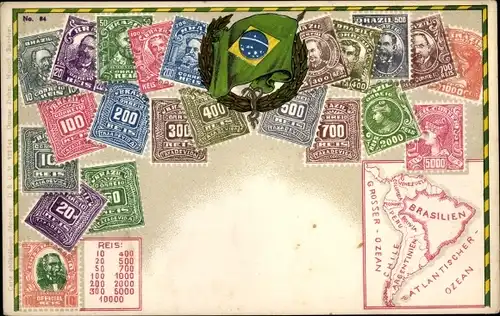Briefmarken Ak Brasilien, Brazil