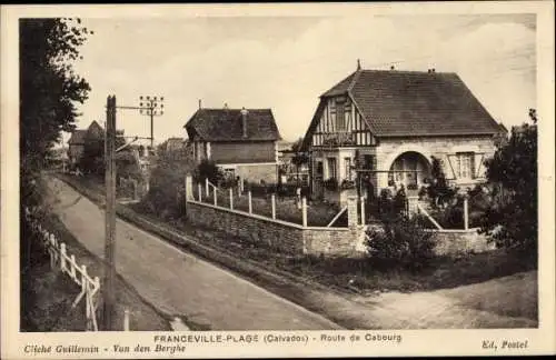 Ak Franceville Plage Calvados, Route de Cabourg