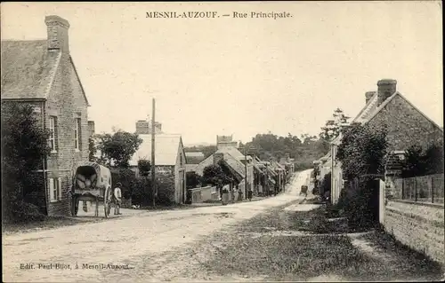 Ak Mesnil Auzouf Calvados, Rue Principale