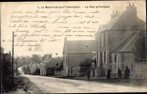 Ak Mesnil Auzouf Calvados, Rue Principale