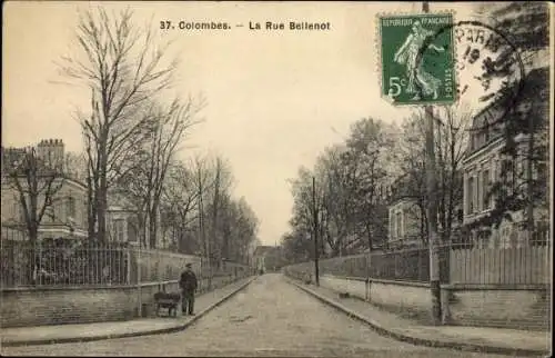 Ak Colombes Hauts de Seine, La Rue Bellenot