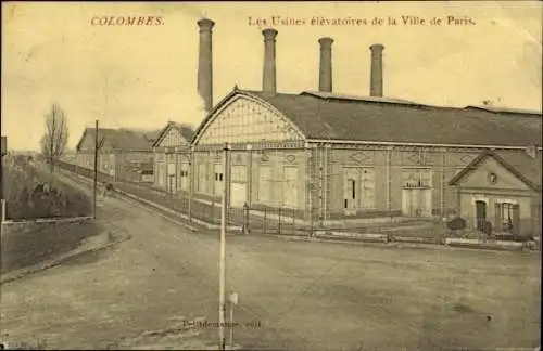 Ak Colombes Hauts de Seine, Les Usines elevatoires de la Ville de Paris