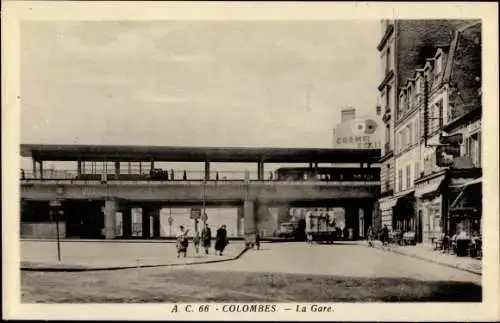 Ak Colombes Hauts de Seine, La Gare