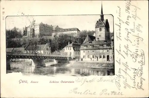 Ak Gera in Thüringen, Schloss Osterstein