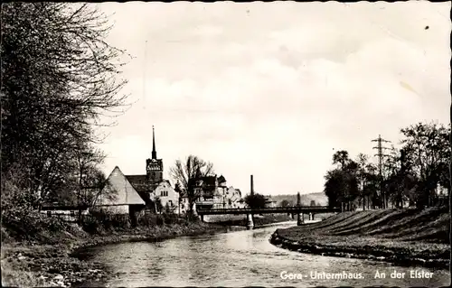 Ak Untermhaus Gera in Thüringen, An der Elster