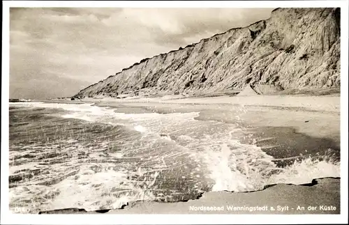 Ak Wenningstedt Braderup auf Sylt, Strand, Meer, Hochufer