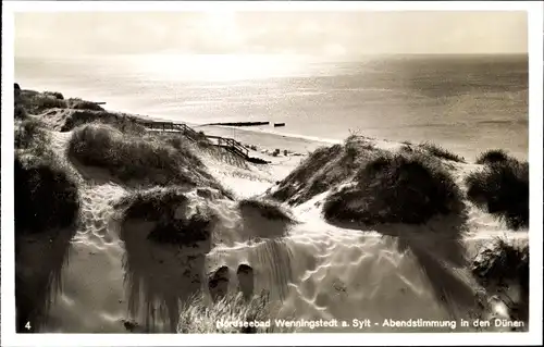 Ak Wenningstedt Braderup auf Sylt, Abendstimmung in den Dünen