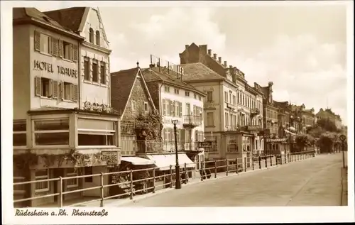 Ak Rüdesheim am Rhein, Rheinstraße, Hotel Traube