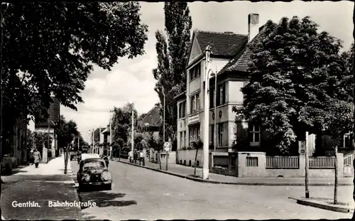 Ak Genthin am Elbe Havel Kanal, Bahnhofstraße