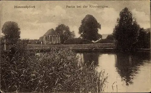Ak Himmelpfort Fürstenberg an der Havel, Partie bei der Klosterruine