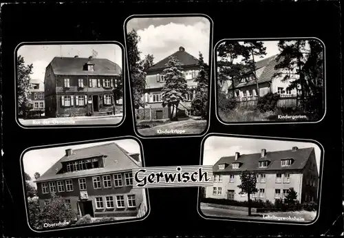 Ak Gerwisch Biederitz Jerichower Land, Kindergarten- und krippe, Oberschule, Lehrlingsheim, Gemeinde