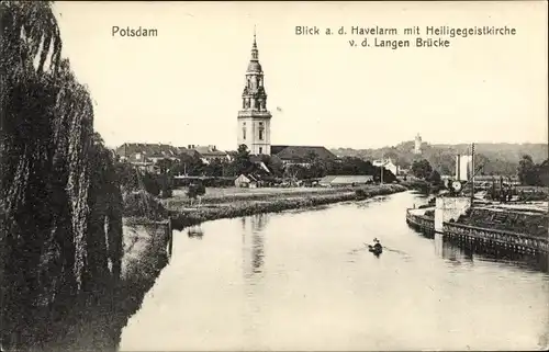 Ak Potsdam, Blick auf Havelarm mit Heiligegeistkirche