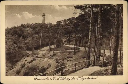 Ak Bad Freienwalde an der Oder, Blick nach Kriegerdenkmal