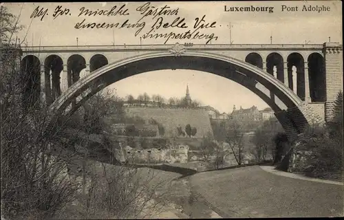 Ak Luxemburg, Pont Adolphe