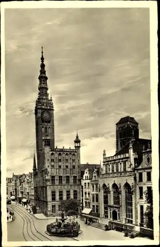 Ak Gdańsk Danzig, Rathaus und Artushof