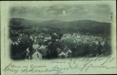 Mondschein Ak Lauenstein Salzhemmendorf in Niedersachsen, Vogelschau