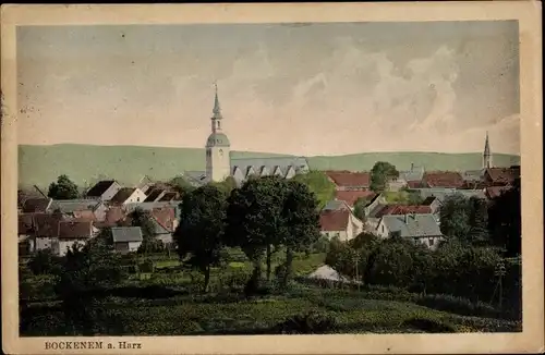 Ak Bockenem am Harz, Teilansicht, Kirchturm