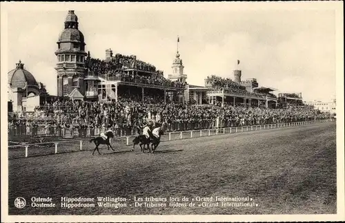 Ak Oostende Ostende Westflandern, Hippodrome Wellington, Les tribunes lors du Grand International