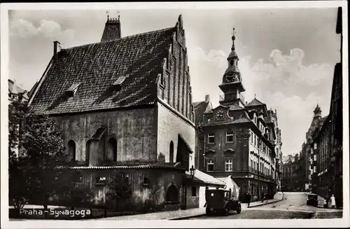 Judaika Ak Praha Prag, Altneu Synagoge, Straßenansicht