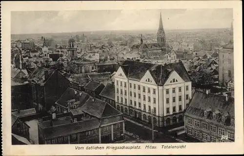 Ak Jelgava Mitau Lettland, Totalansicht, Östlicher Kriegsschauplatz