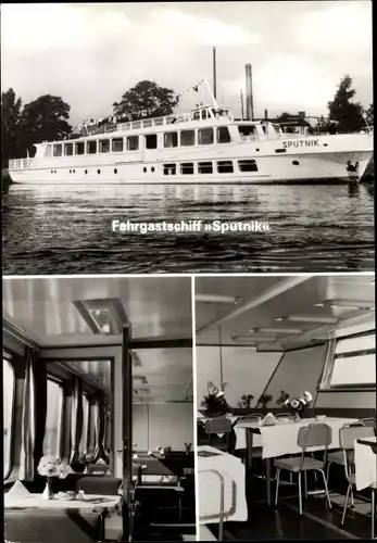 Ak Fahrgastschiff Sputnik, von außen und innen