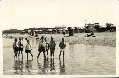 Ak Oud Valkeveen Nordholland, Zuiderzeebad, Pootjesbaden, Strandgezicht