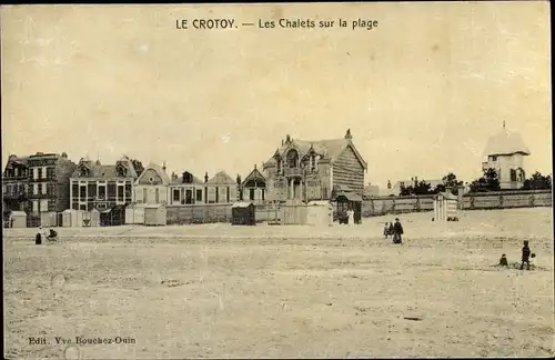 Ak Le Crotoy Somme, Les Chalets sur la plage