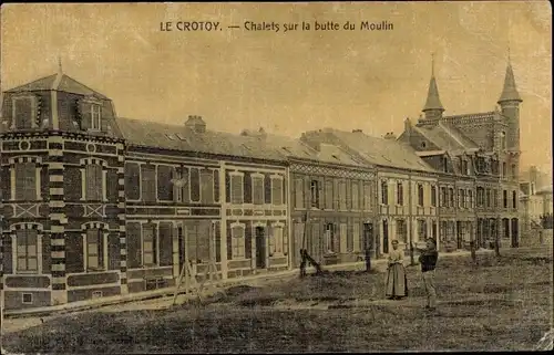 Ak Le Crotoy Somme, Chalets sur la butte du Moulin