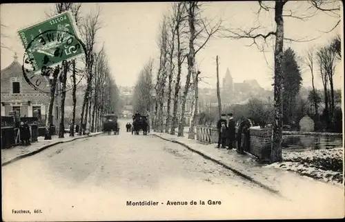 Ak Montdidier Somme, Avenue de la Gare