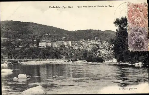 Ak Amélie les Bains Palalda Pyrénées Orientales, Vue generale et Bords du Tech