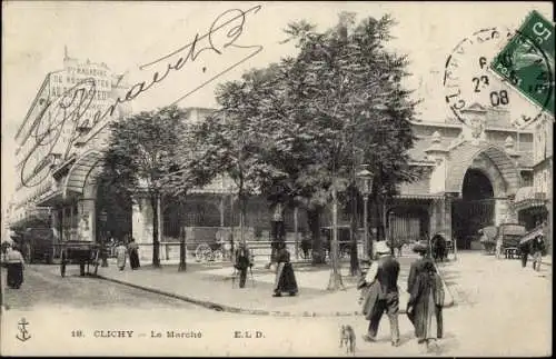 Ak Clichy Hauts de Seine, Le Marche