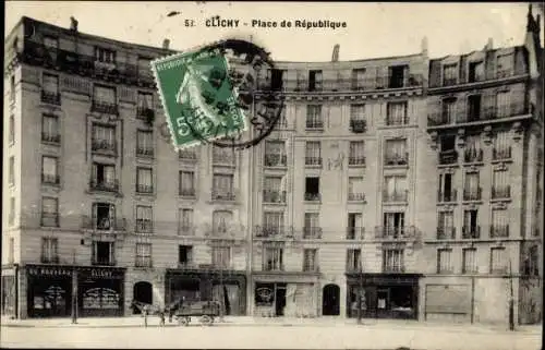 Ak Clichy Hauts de Seine, Place de Republique