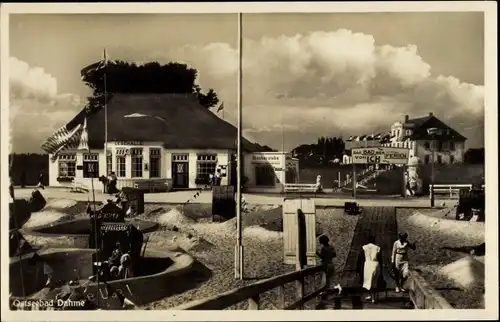 Ak Ostseebad Dahme in Holstein, Partie am Strand, Lesehalle